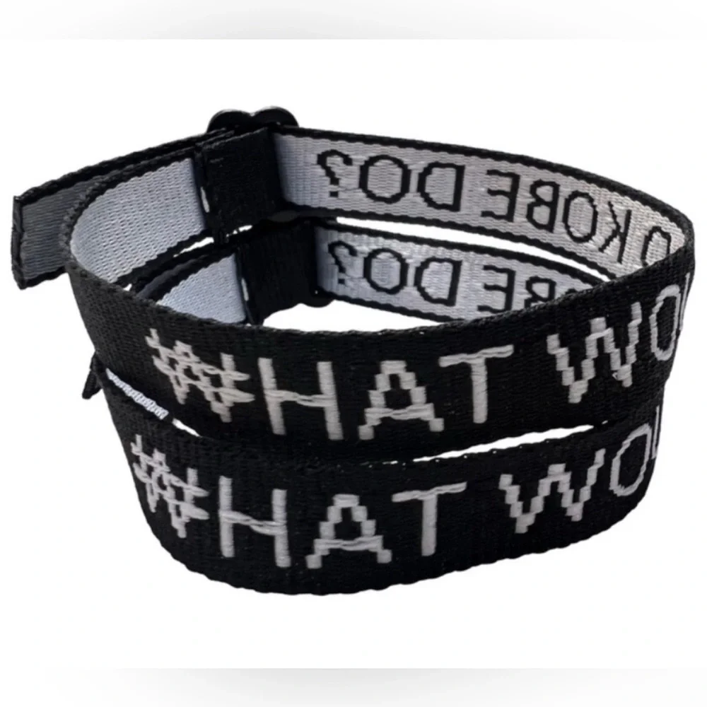 Kobe Bryant what would jesus do bracelet wristband basketball black white hooper